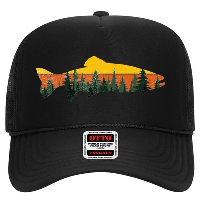 Trout Fly Fishing Outdoor Forest Nature Wildlife Fisherman Trucker Hat