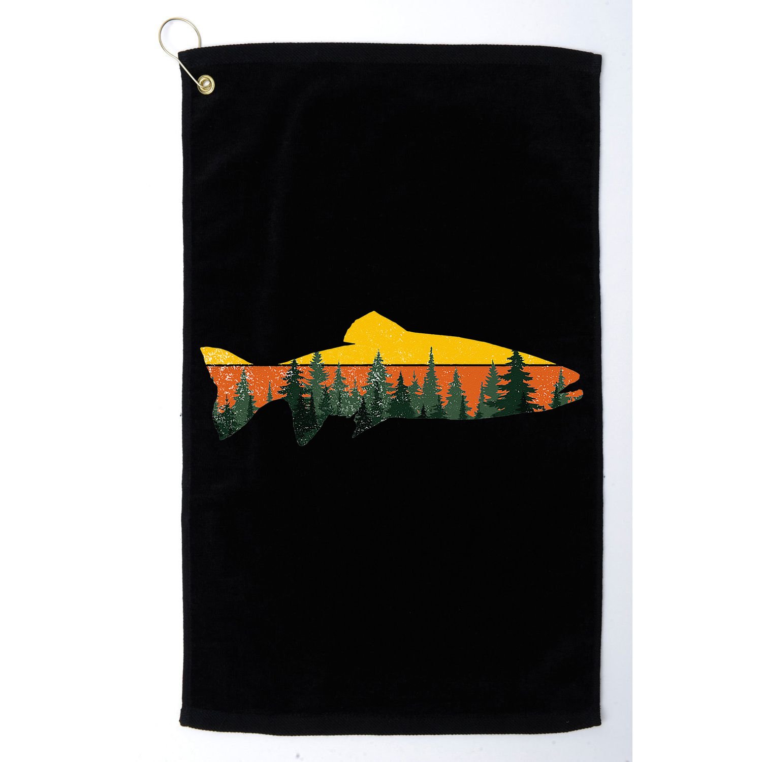 Trout Fly Fishing Outdoor Forest Nature Wildlife Fisherman Golf Towel