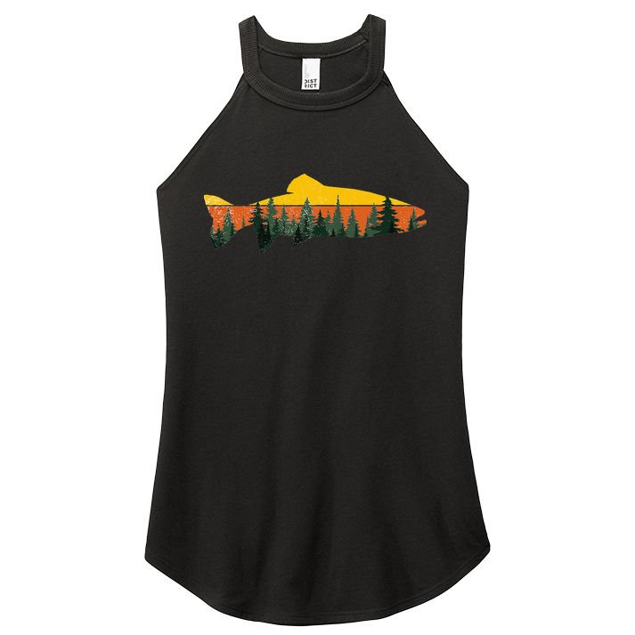 Trout Fly Fishing Outdoor Forest Nature Wildlife Fisherman Women's Perfect Tri Rocker Tank