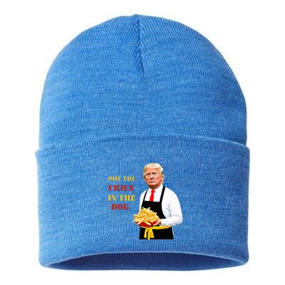 Trump Fast Food Put The Fries In The Bag 2024 Sustainable Knit Beanie