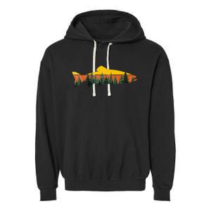 Trout Fly Fishing Outdoor Forest Nature Wildlife Garment-Dyed Fleece Hoodie