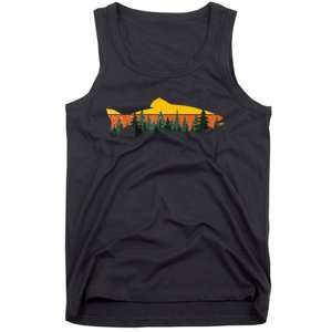 Trout Fly Fishing Outdoor Forest Nature Wildlife Tank Top