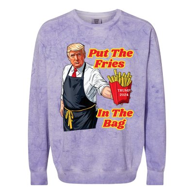 Trump Fast Food Put The Fries In The Bag 2024 Colorblast Crewneck Sweatshirt