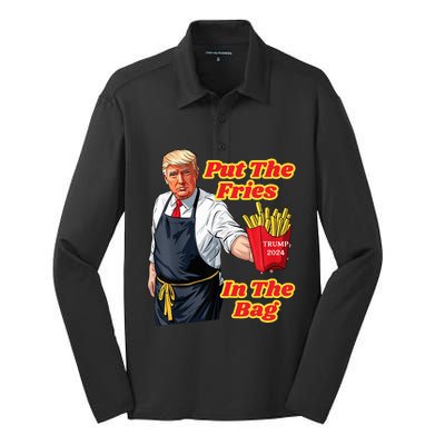 Trump Fast Food Put The Fries In The Bag 2024 Silk Touch Performance Long Sleeve Polo