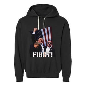 Trump Fighting For Supporters And Americans Garment-Dyed Fleece Hoodie