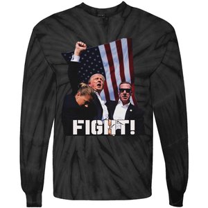 Trump Fighting For Supporters And Americans Tie-Dye Long Sleeve Shirt