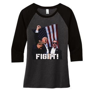 Trump Fighting For Supporters And Americans Women's Tri-Blend 3/4-Sleeve Raglan Shirt