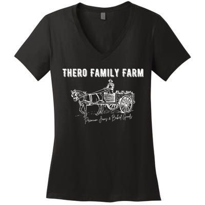 Thero Family Farm Premium Jams And Baked Goods Women's V-Neck T-Shirt