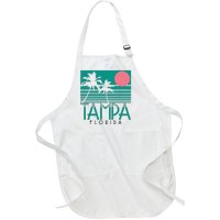 Tampa Florida Fl Palm Trees Surf Vintage Retro Full-Length Apron With Pockets