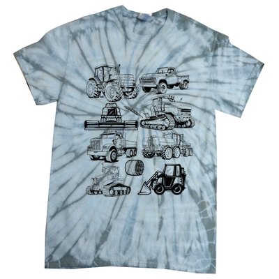 Tractor Farmer Farming Farm Trucks Tie-Dye T-Shirt