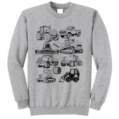 Tractor Farmer Farming Farm Trucks Tall Sweatshirt