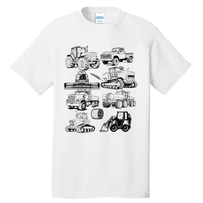 Tractor Farmer Farming Farm Trucks Tall T-Shirt