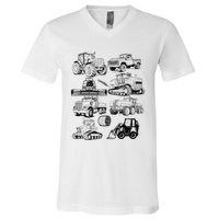 Tractor Farmer Farming Farm Trucks V-Neck T-Shirt