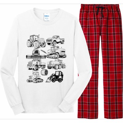 Tractor Farmer Farming Farm Trucks Long Sleeve Pajama Set