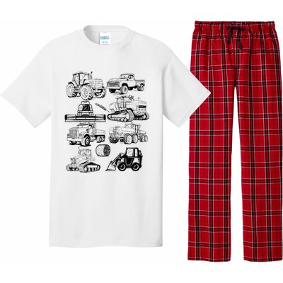 Tractor Farmer Farming Farm Trucks Pajama Set