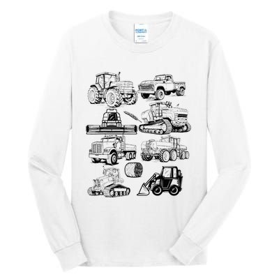 Tractor Farmer Farming Farm Trucks Tall Long Sleeve T-Shirt