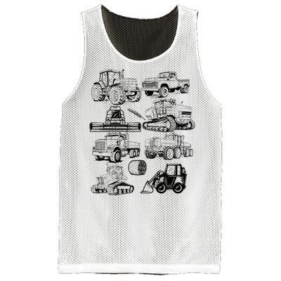 Tractor Farmer Farming Farm Trucks Mesh Reversible Basketball Jersey Tank