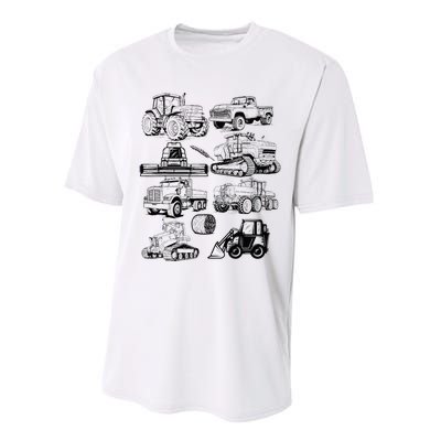 Tractor Farmer Farming Farm Trucks Performance Sprint T-Shirt