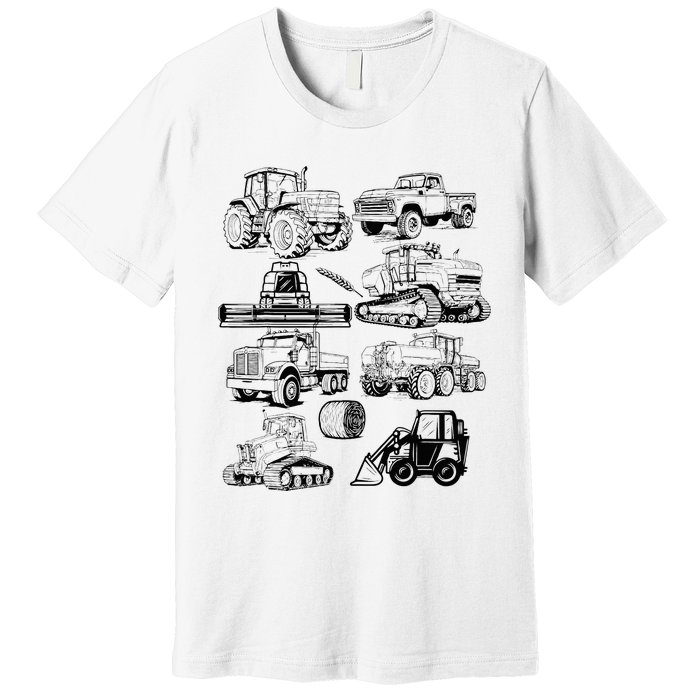 Tractor Farmer Farming Farm Trucks Premium T-Shirt