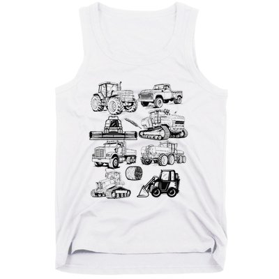 Tractor Farmer Farming Farm Trucks Tank Top