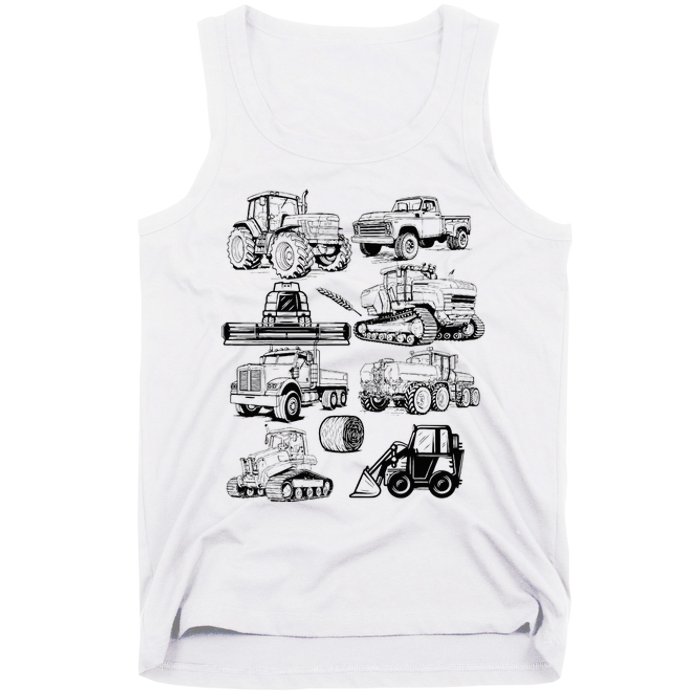 Tractor Farmer Farming Farm Trucks Tank Top