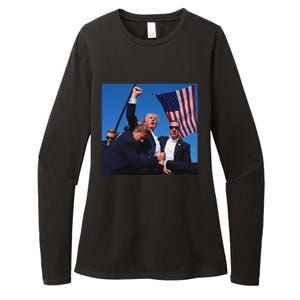 Trump Fight Fist 2024 Strong Support Womens CVC Long Sleeve Shirt