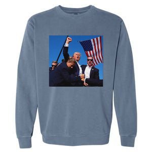 Trump Fight Fist 2024 Strong Support Garment-Dyed Sweatshirt