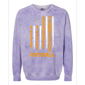 Tennessee Football Fan American Flag Colorblast Crewneck Sweatshirt