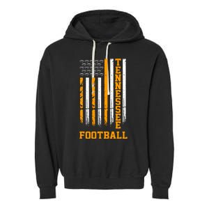 Tennessee Football Fan American Flag Garment-Dyed Fleece Hoodie