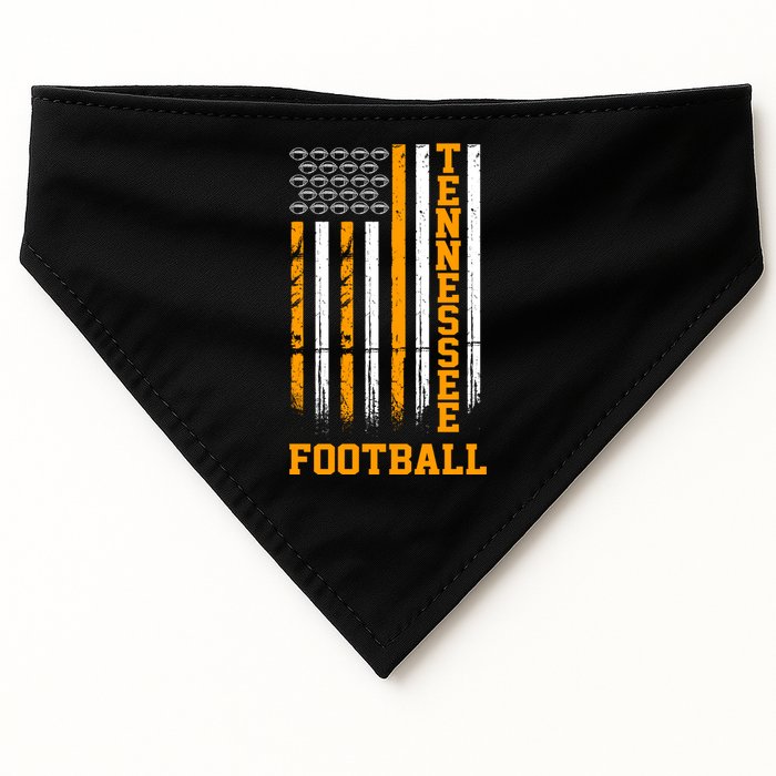 Tennessee Football Fan American Flag USA-Made Doggie Bandana