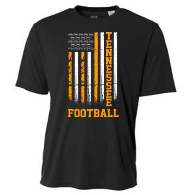 Tennessee Football Fan American Flag Cooling Performance Crew T-Shirt