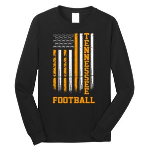 Tennessee Football Fan American Flag Long Sleeve Shirt