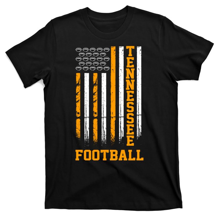 Tennessee Football Fan American Flag T-Shirt