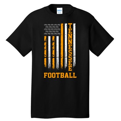 Tennessee Football Fan American Flag Tall T-Shirt