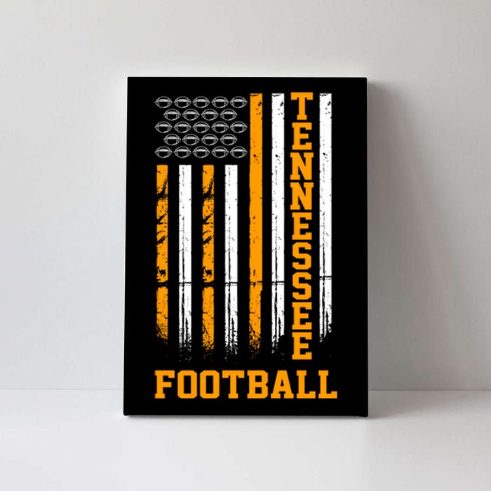 Tennessee Football Fan American Flag Canvas