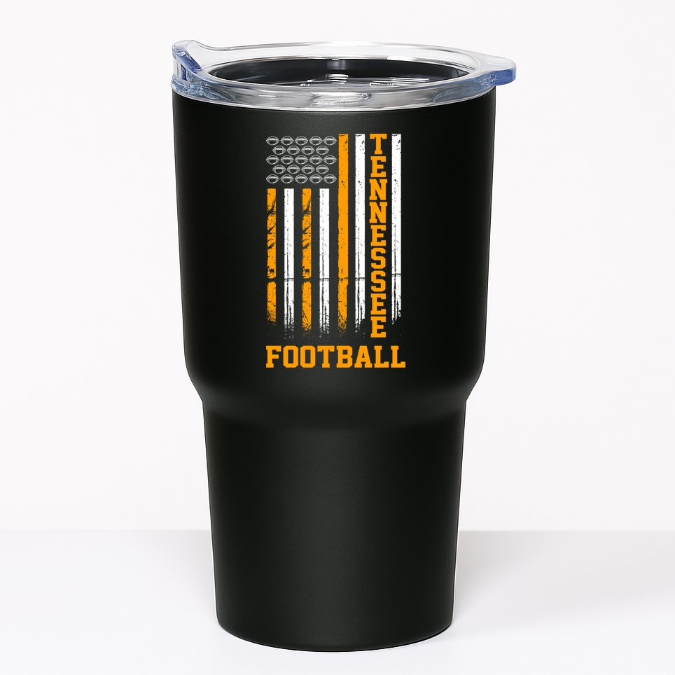 Tennessee Football Fan American Flag Tumbler