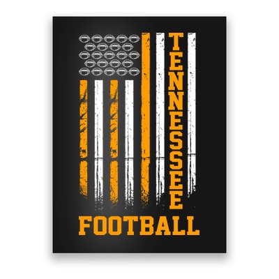 Tennessee Football Fan American Flag Poster