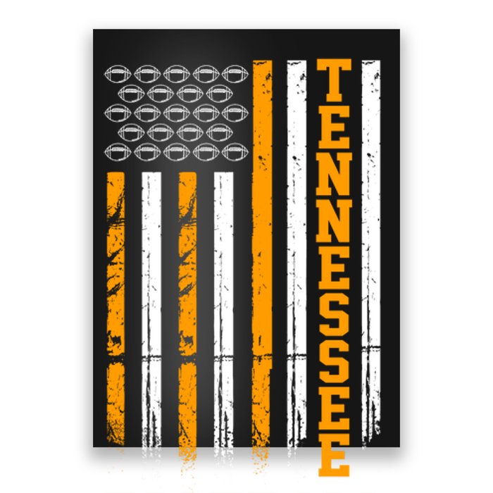 Tennessee Football Fan American Flag Poster