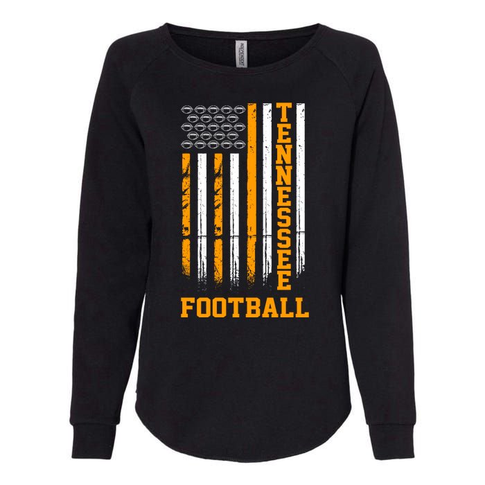 Tennessee Football Fan American Flag Womens California Wash Sweatshirt