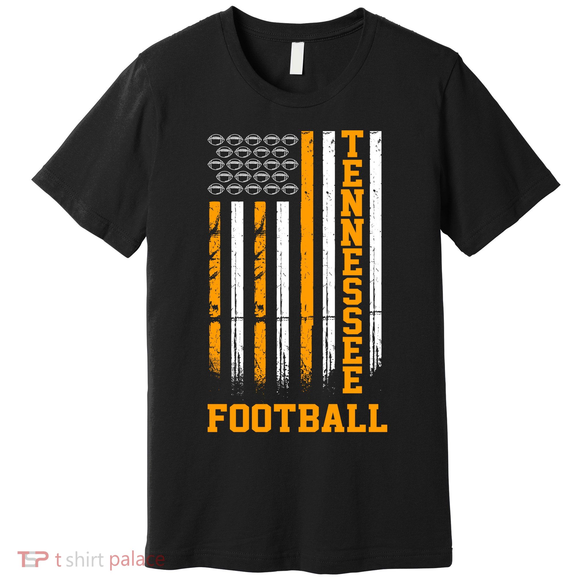 Tennessee Football Fan American Flag Premium T-Shirt