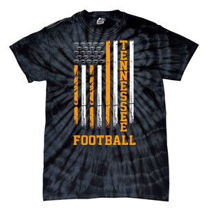 Tennessee Football Fan American Flag Tie-Dye T-Shirt