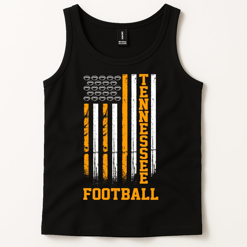 Tennessee Football Fan American Flag Tank Top