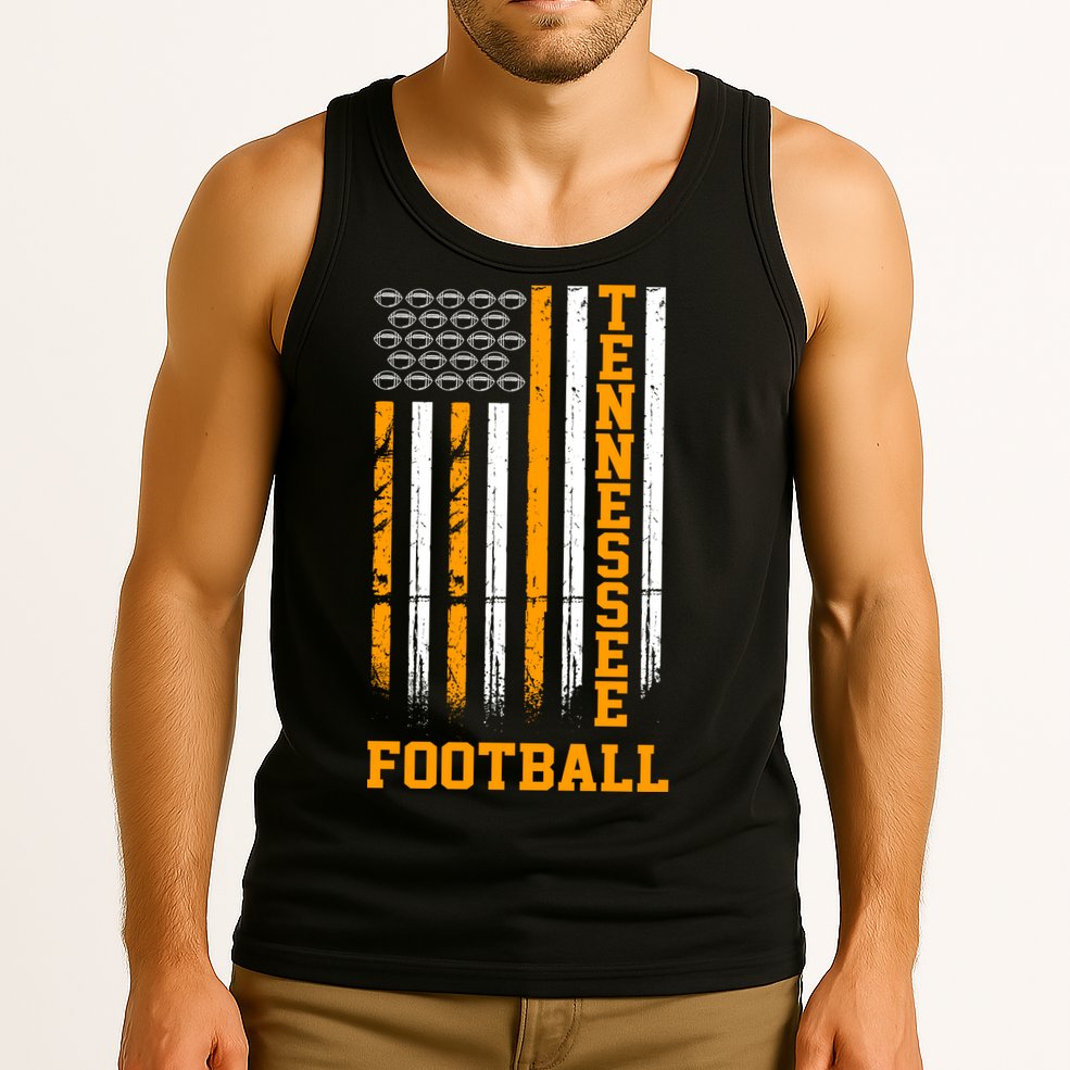 Tennessee Football Fan American Flag Tank Top