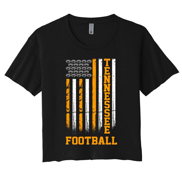 Tennessee Football Fan American Flag Crop Top