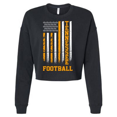 Tennessee Football Fan American Flag Cropped Pullover Crew