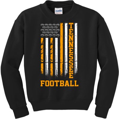 Tennessee Football Fan American Flag Kids Sweatshirt