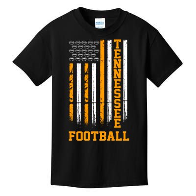 Tennessee Football Fan American Flag Kids T-Shirt