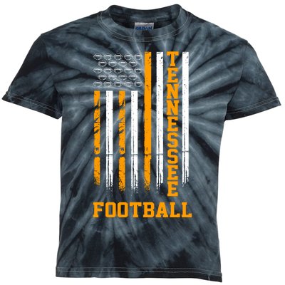 Tennessee Football Fan American Flag Kids Tie-Dye T-Shirt