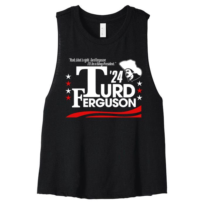 Turd Ferguson For President 2024 Women's Racerback Cropped Tank