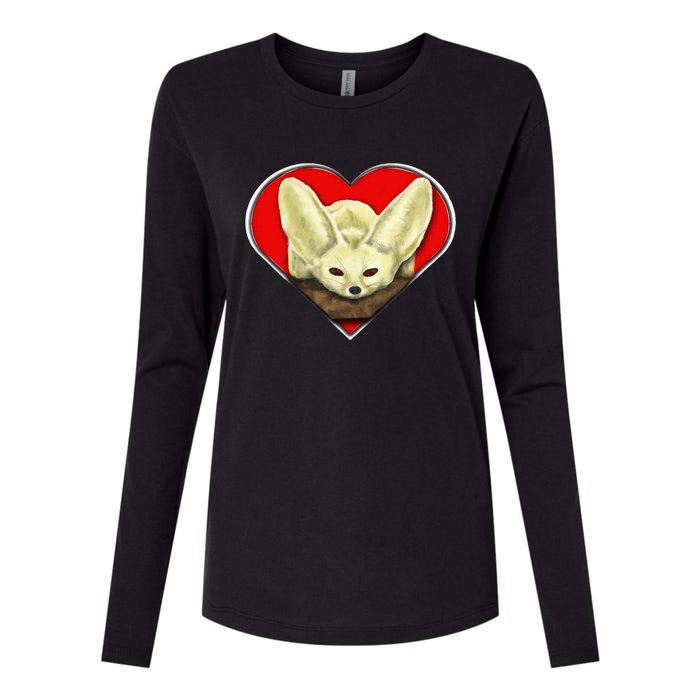 Tiny Fennec Fox Womens Cotton Relaxed Long Sleeve T-Shirt